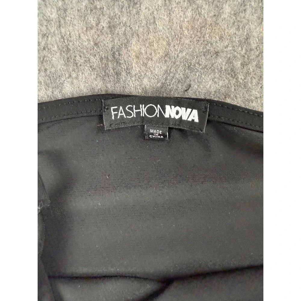 Fashion Nova Womens Black Spaghetti Strap Maxi Dress Side Slit Size Large - Picture 8 of 9